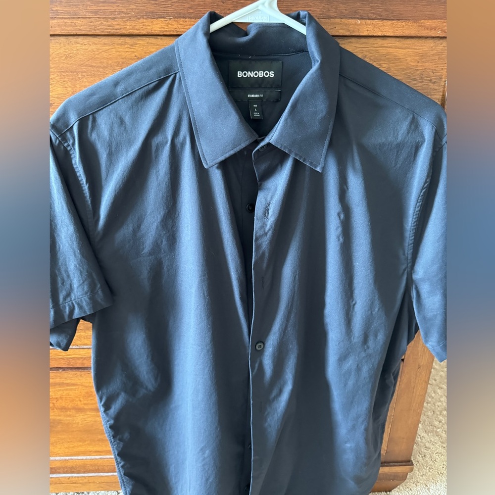 Bonobos Men's Casual Button Down Shirt - Dark Blue
